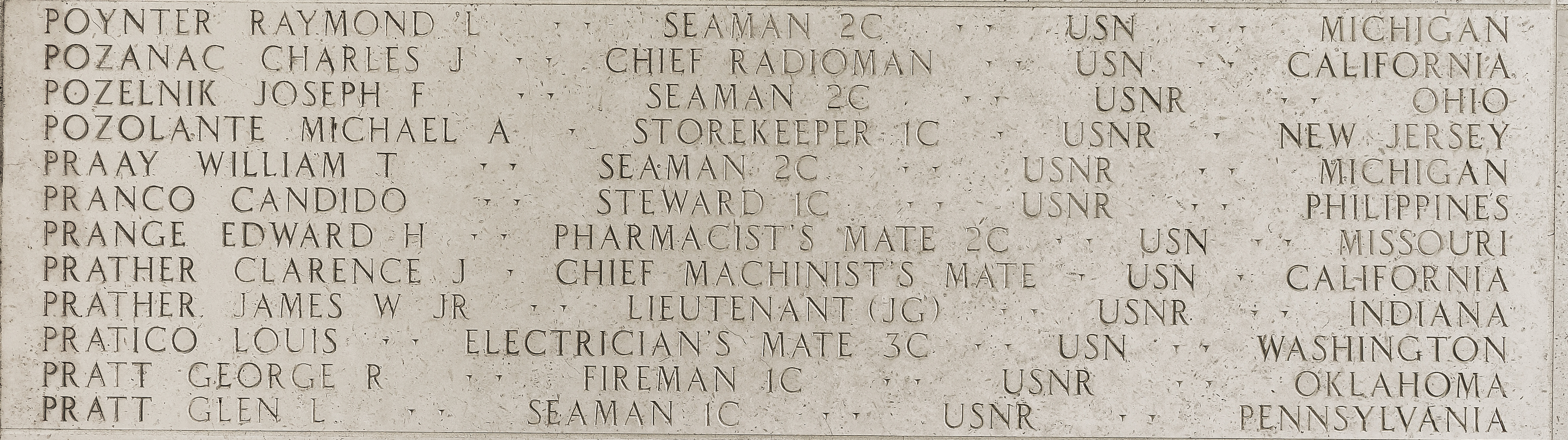 Clarence J. Prather, Chief Machinist's Mate